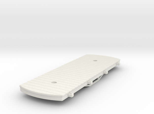 Gn15 bogie flat with stake pockets  in White Natural Versatile Plastic