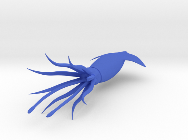 Squid-3D in Blue Processed Versatile Plastic