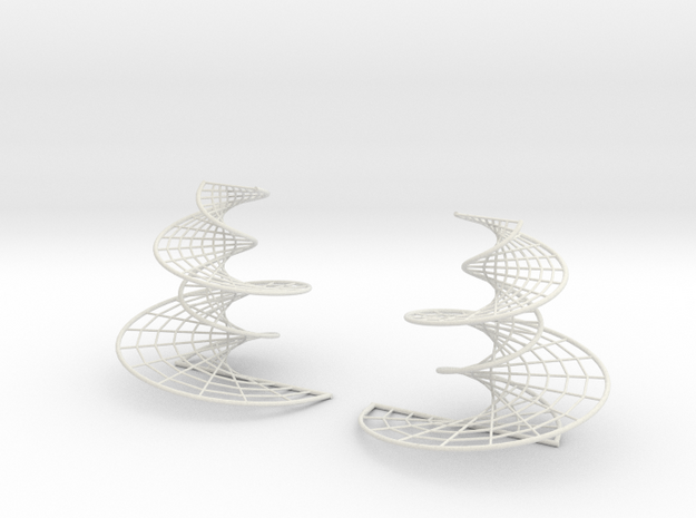 DNA earrings | 4 inches in White Natural Versatile Plastic