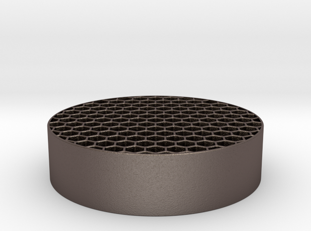 Honeycomb KillFlash 48mm diam 12.5mm height in Polished Bronzed Silver Steel