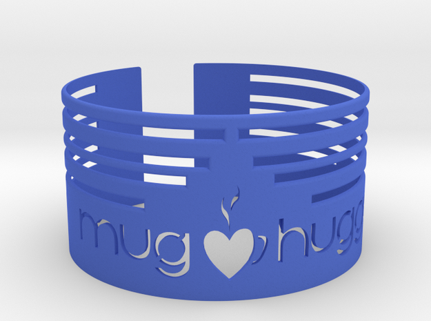 Mug hugger wrapper 2014 Lines in Blue Processed Versatile Plastic