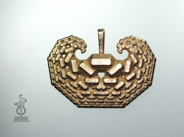 'Curling Crystals' : 3D fractal design in Polished Bronzed Silver Steel