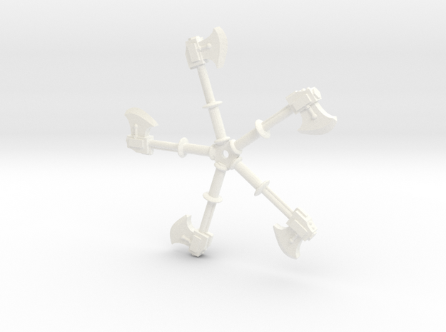 Power Axes 28mm scale in White Processed Versatile Plastic