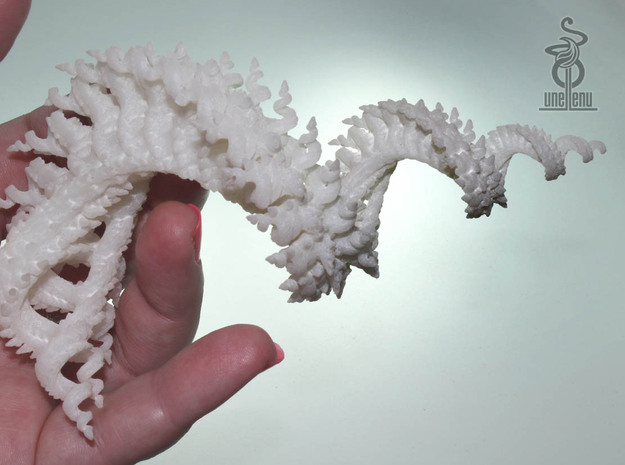 3D fractal model: Spiralling spirals 7cm x 14cm in White Natural Versatile Plastic