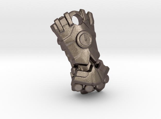 Power Fist Pendant in Polished Bronzed Silver Steel