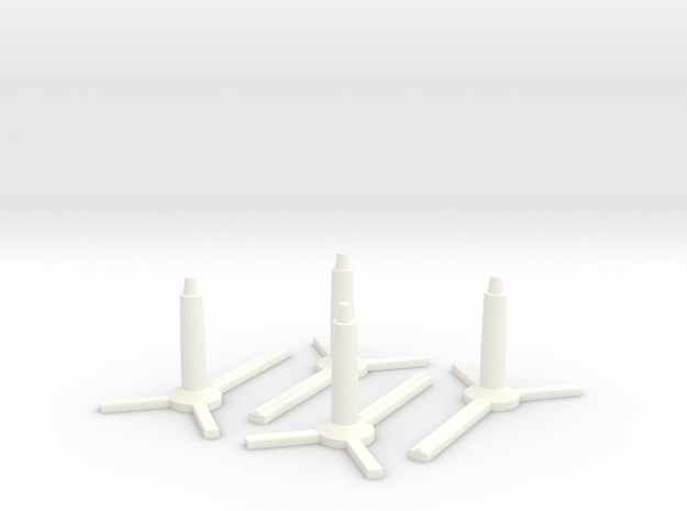 Stand With Prongs 4 in White Processed Versatile Plastic