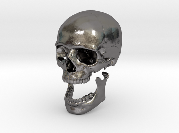 42mm 1.65in Human Skull Crane Schädel че́реп in Polished Nickel Steel
