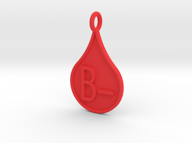 Blood type B- in Red Processed Versatile Plastic