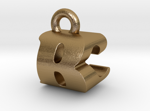 3D Monogram Pendant - BCF1 in Polished Gold Steel