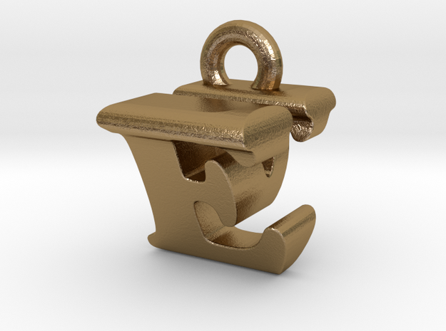 3D Monogram Pendant - EVF1 in Polished Gold Steel