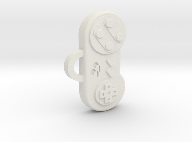 Snes Controller pendant/keychain in White Natural Versatile Plastic