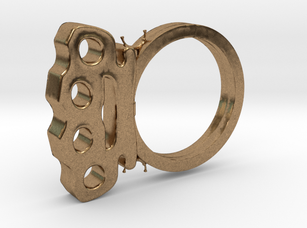 Brass Knuckles Ring in Natural Brass