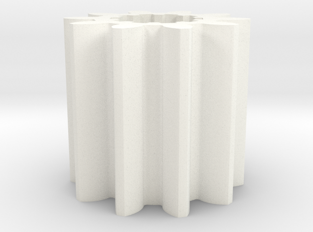 Gear Mn=4 Z=10 in White Processed Versatile Plastic