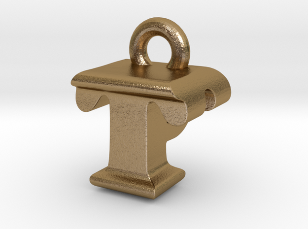 3D Monogram - TPF1 in Polished Gold Steel