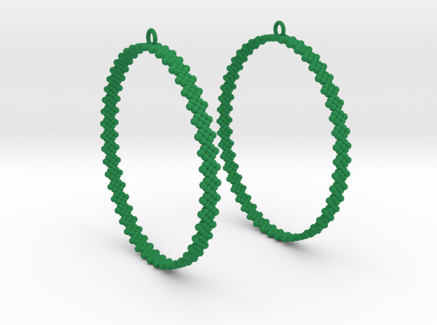 Pearl Hoop Earrings 60mm in Green Processed Versatile Plastic
