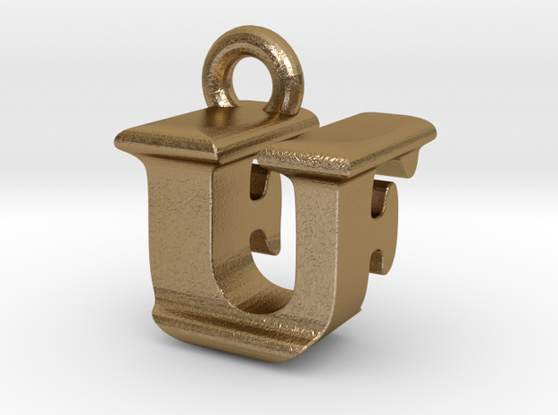 3D Monogram - UFF1 in Polished Gold Steel