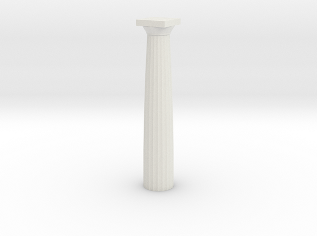 Doric Column No Base 12 Cm in White Natural Versatile Plastic