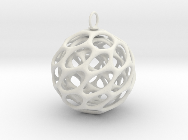 Christmas Bauble 5 in White Natural Versatile Plastic