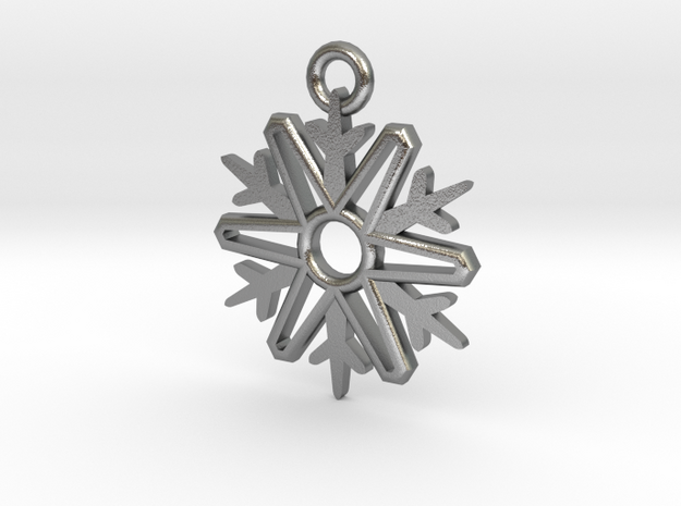 Snowflake Pendant in Natural Silver