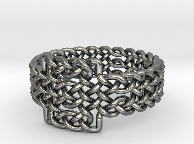 Celtic Knots Ring 17 in Fine Detail Polished Silver