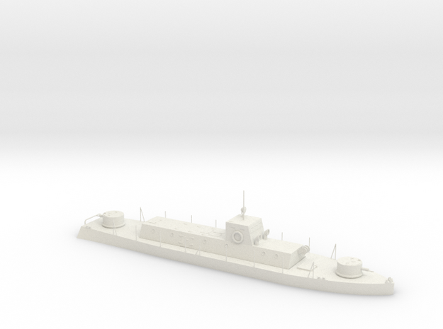 1/56th (28 mm) scale WW2 Hungarian armoured boat in White Natural Versatile Plastic