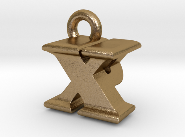 3D Monogram - XPF1 in Polished Gold Steel