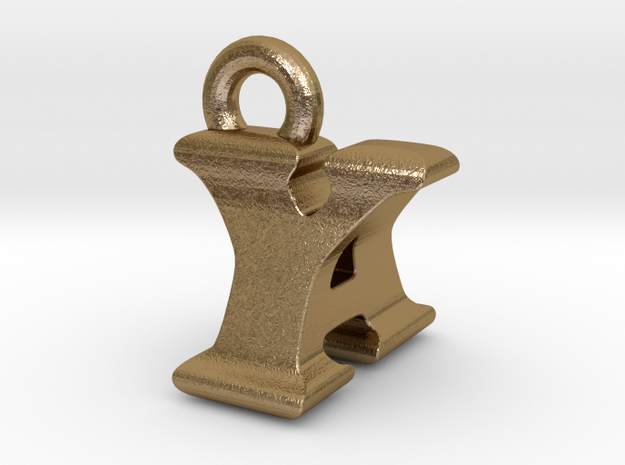 3D Monogram - YAF1 in Polished Gold Steel