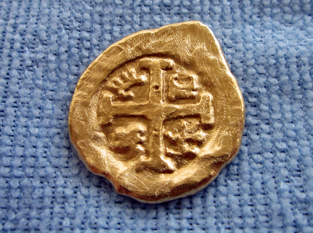 Goonies Style Coin in Natural Brass