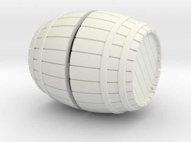 1/56th (28 mm) scale wooden barrel in White Natural Versatile Plastic