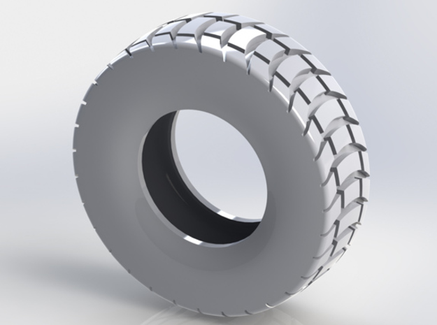 85mm Diameter Chunky Tyre in White Natural Versatile Plastic