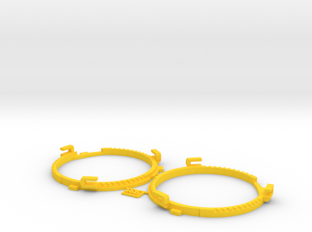 66.5mm Lens Separators | Oculus Rift DK2 in Yellow Processed Versatile Plastic