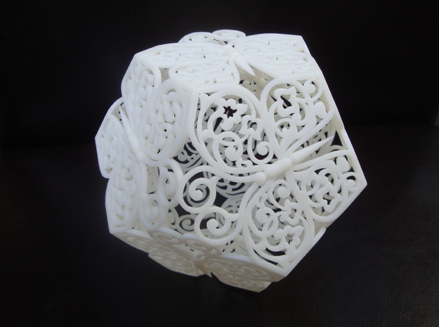 Butterfly Dodecahedron 01 in White Natural Versatile Plastic