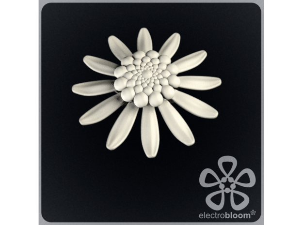 Daisy flower charm. in White Natural Versatile Plastic