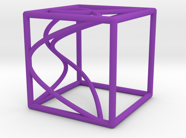 Space Curve and Projections, with Node in Purple Processed Versatile Plastic