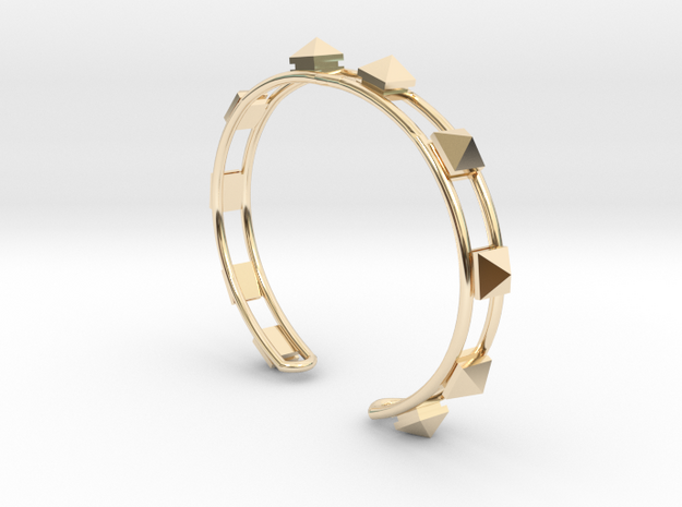 Open Studded Cuff in 14K Yellow Gold