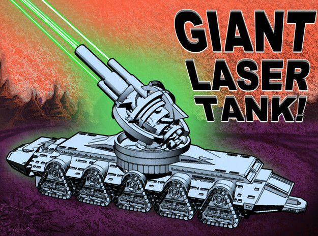 GIANT LASER TANK !!! (3 inch version) in Smooth Fine Detail Plastic