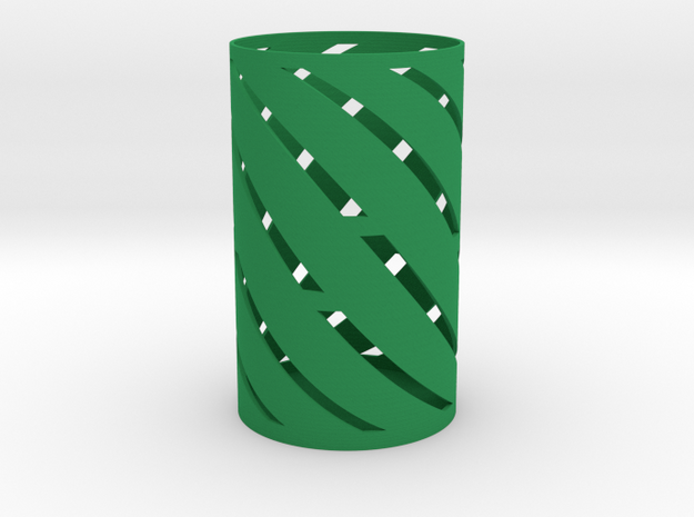 Spiral Pen Holder in Green Processed Versatile Plastic