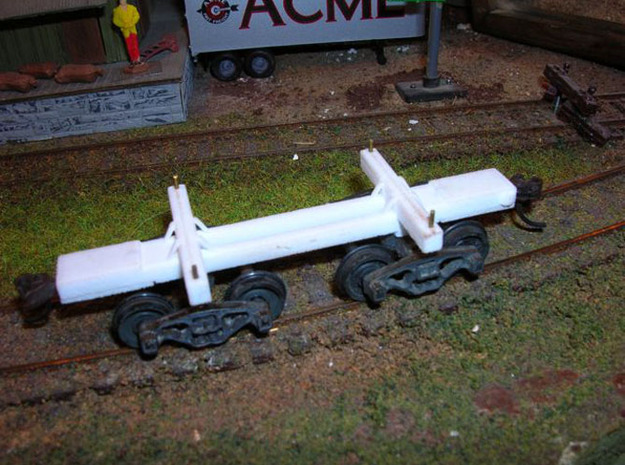 22 Foot Log car Russell  HO 1/87 scale in White Natural Versatile Plastic