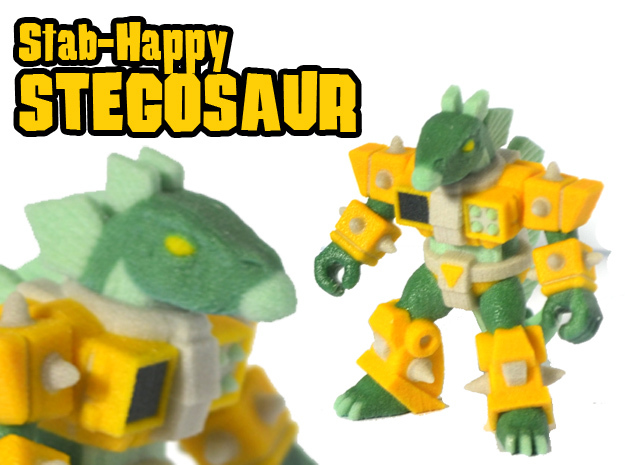 Stab-Happy Stegosaur (Color Sandstone) in Full Color Sandstone