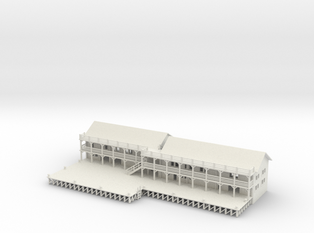 Ship Dock With Buildings in White Natural Versatile Plastic