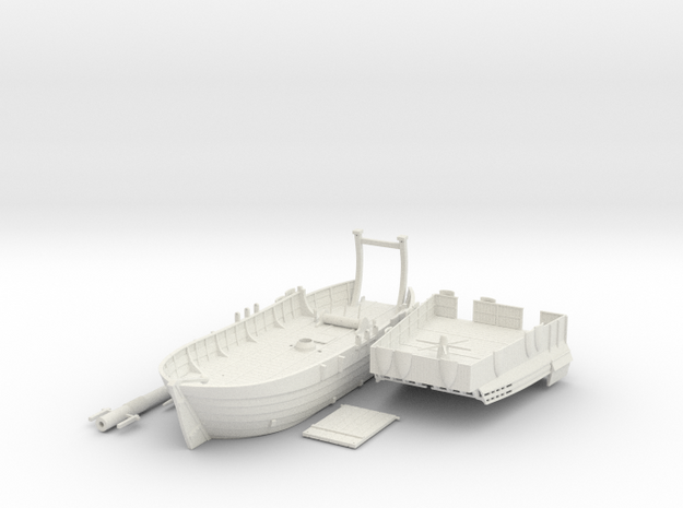 Medieval Landing Ship in White Natural Versatile Plastic