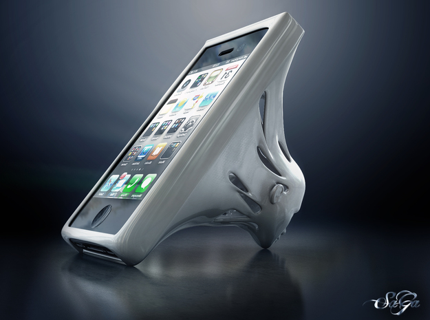 Omniscient Siri - iPhone Open Case and Stand in White Processed Versatile Plastic