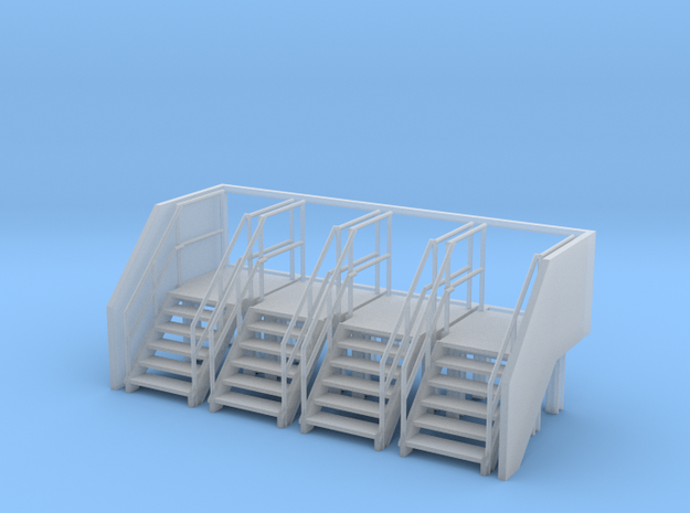 Factory Stairs in HO Scale - 4 sets in Smooth Fine Detail Plastic