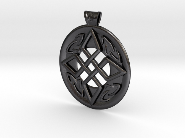 Celtic pendant in Polished and Bronzed Black Steel