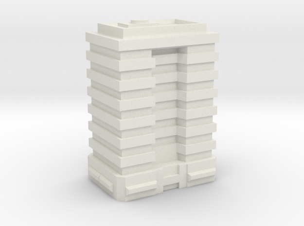 Stackable Tower Block 4 in White Natural Versatile Plastic