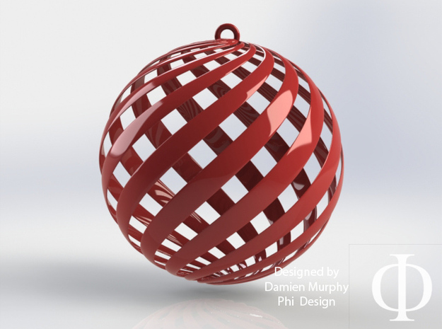 Holiday Decoration Loxo Ball in Red Processed Versatile Plastic