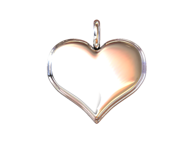 Necklace Pendant "HEART" Basic in White Natural Versatile Plastic