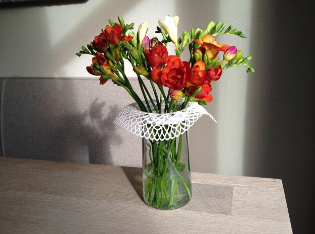 Collar Vase Dutch Lace for jar size:82 (6 leads) in White Natural Versatile Plastic