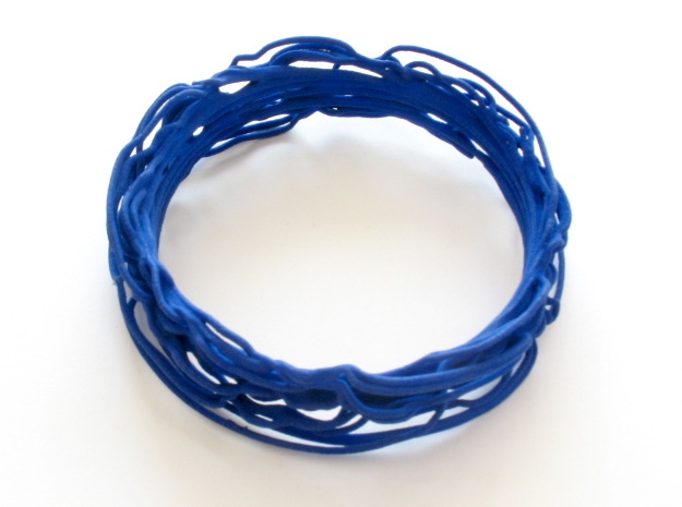 Turbulent Bangle 1 in Blue Processed Versatile Plastic