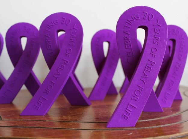 Standing Cancer Ribbon - Relay for Life 30 Years in Purple Processed Versatile Plastic